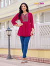Glamour By Tips Tops Embroidery Georgette Western Ladies Top Wholesale Shop In Surat
